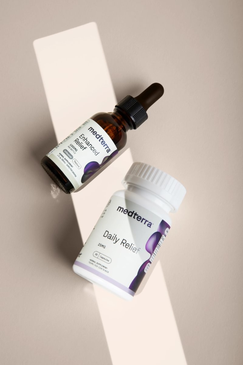 Medterra Enhanced Relief tincture and Daily Relief capsules